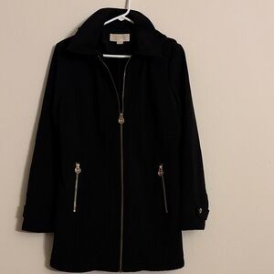 Michael kors Woman Trench Coat PL Black Hooded Lined Water